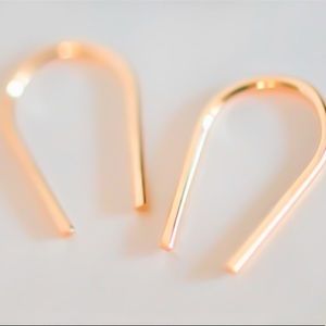 Tiny 1/2” 14K Yellow Gold Filled Arch U Shaped Open Threader Minimalist Earrings
